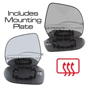 Wing Mirror Glass Fits Nissan Micra 2009-2011 Heated Convex 1 Pair Left & Right - Picture 1 of 5