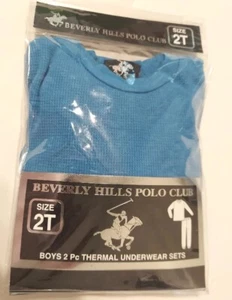 New Beverly Hills Polo Club Boy's Size 2T Blue 2-Pc Thermal Underwear Set - Picture 1 of 10