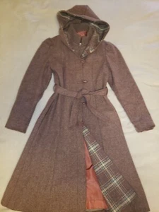 Women's Wool Coat Purple Mauve Color Belted Women's Size 7 Vintage 1970's 1980's - Picture 1 of 14