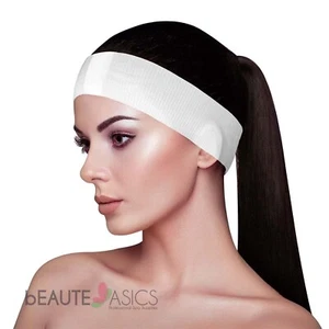 50 Pack Disposable Headbands Hair Band Snap Closure Women Facial Skincare AH1060 - Picture 1 of 9