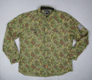 Crooks Castles Shirt Mens XL Green Duck Camo Button Up Seasoned Veterans - Picture 1 of 9