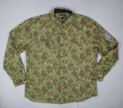 Crooks Castles Shirt Mens XL Green Duck Camo Button Up Seasoned Veterans - Image 1 of 4