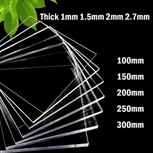Clear Plastic Board Plate Sheet 1mm 1.5mm 2mm 2.7mm Thick 100/200/250/300mm - Picture 1 of 7