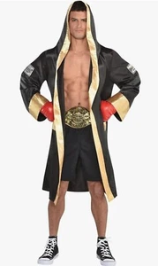 Amscan Black & Gold Satin Boxing Robe (Adult Size) - Bild 1 von 2