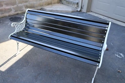 park bench ends cast iron solid ash wood - Image 1 of 2