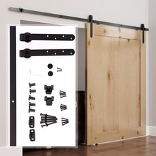 6FT Sliding Barn Wood Door Hardware Kit Cabinet Closet Hanger 2pc Coffee