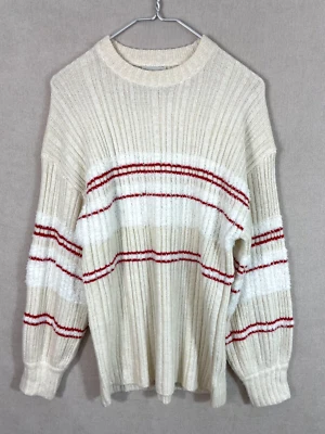 Urban Outfitters Sweater Womens Small Red Striped Boucle Pullover - Image 1 of 4