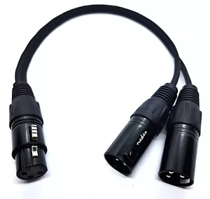 XLR-Splitt-Y-Kabel Verteiler XLR Female auf 2 x XLR Male vers. Längen - Bild 1 von 3