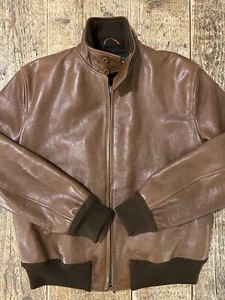Stewart Jacke Jacket Leder braun gefüttert Gr. XL Modell Baracuta Made Italy - Bild 1 von 16