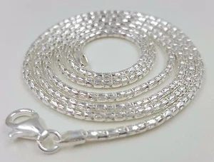 ECHT 925 Sterling Silber Kette Italien Halskette Herren Damen Schmuck 2 mm 18 Zoll - Bild 1 von 6