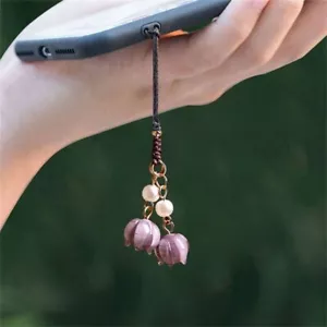 Phone Strap Anti-lost Lanyard Orchid Flower Phone Chains Mobile Phone Keychain - Zdjęcie 1 z 7