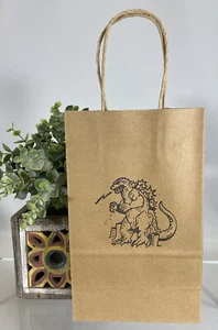 Vintage Godzilla Theme 5X Kraft Birthday Treat Goodie Party Favor Brown Bags - Picture 1 of 2
