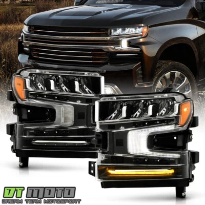 For 2019-2021 Chevy Silverado 1500 OE Styl Full LED headlights w/LED Signal Lamp - Image 1 of 4