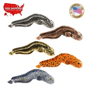 Pewter Small Juvenile Wolf Eel Fish Lapel Pin or Refrigerator Magnet, S106 - Picture 1 of 11