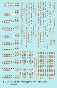 K4 O Scale Decals Long Island Railroad Head End, Reefer and Passenger Car Gold - Picture 1 of 3