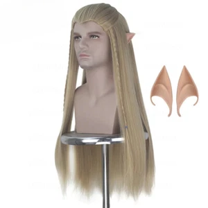 Long Straight Slicked Back Styled Braid Synthetic Hair Party Cosplay Costume Wig - Picture 1 of 14