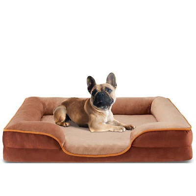 Cojín de sofá cama de espuma impermeable para mascotas perros funda lavable extraíble refuerzos para mascotas Foto 1 de 4