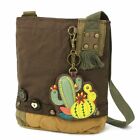 NEW Chala Messenger Patch Crossbody Bag Canvas Dark Brown CACTUS Coin Purse gift