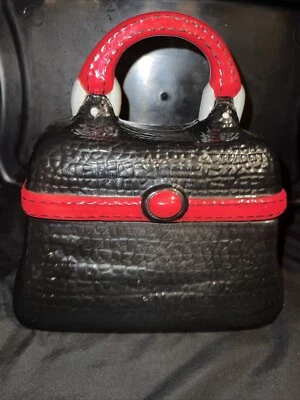 Boston Warehouse Trading Corp Large Black/Red Purse Cookie Jar - Image 1 of 3
