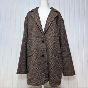 Blazer de mujer Abercrombie & Fitch a cuadros marrón talla XL - Imagen 1 de 11
