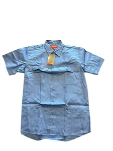 Hard Yakka Men’s Drill Work Shirt Size L Blue Short Sleeve Button Up Tradie NWT - Bild 1 von 5