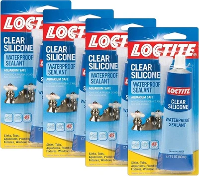 Paquete de 4 selladores impermeables de silicona transparente para tubo de 2,7 onzas Loctite 908570  Foto 1 de 2