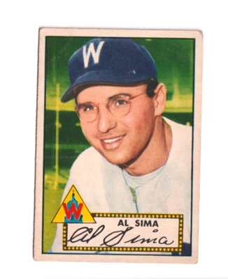 1952 Topps Baseball Card #93 Al Sima Mahwah NJ EXCELLENT Sharp see scan - Image 1 of 2