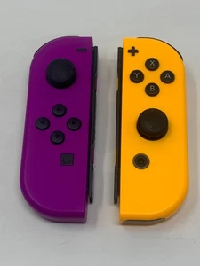 Joy-Con Ufficiale Nintendo Switch/OLED L/R Viola Neon/Arancione Neon - Joy Con - Foto 1 di 5