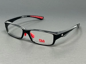 Fila FO001-001 Shiny Black 53mm Rectangular Plastic Men's Eyeglasses - Picture 1 of 8
