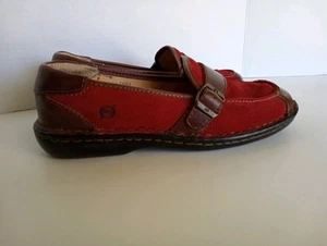 Geboren Damengröße 7,5 M rot & braun Vintage Leder Halbschuhe W51013 - Bild 1 von 8