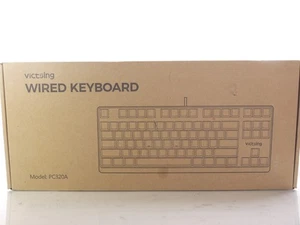 Victsing Wired Gaming Keyboard PC320A Black Clicky Mechanical Keyboard RGB Glow - Picture 1 of 2