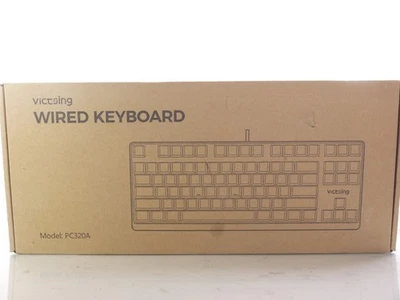 Victsing Wired Gaming Keyboard PC320A Black Clicky Mechanical Keyboard RGB Glow - Image 1 of 2