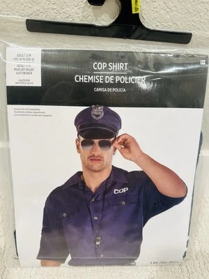 Camisa de policía oficial de policía azul disfraz elegante Halloween adulto accesorio Foto 1 de 3
