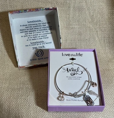 NUEVO EN CAJA Love This Life ÁNGEL DE LA GUARDA plateado bisutería brazalete pulsera Foto 1 de 4