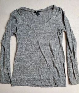 Bozzolo Camiseta Básica Mujer Gris Medio Cuello Redondo Manga Larga Pullover - Imagen 1 de 8