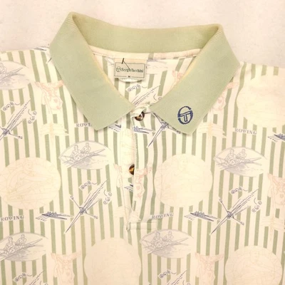 Camisa Polo Sergio Tacchini Cuello Manga Corta Para Hombre Talla Mediana M Verde Blanco Foto 1 de 4