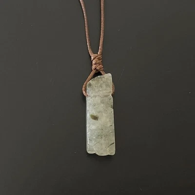 Prehnite чакры Рейки кристалл палочка регулируемый унисекс ожерелье новый - Изображение 1 из 3