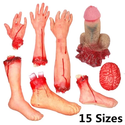 MARKENLOS Horror Hand Finger Bein Fuß Gehirn Herz Halloween Deko Blutige Requisite