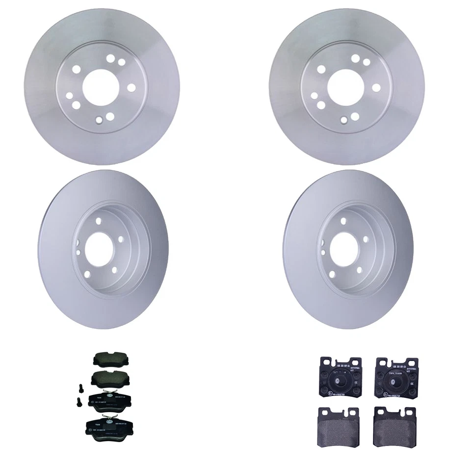 Hella Front Rear Rotors Low-Met Disc Brake Pad Kit For W124 300TE 1993 Base - Image 1 of 1