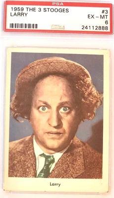 1959 FLEER THE 3 STOOGES #3 LARRY WHITE BACK PSA EX-MT 6 - Image 1 of 3