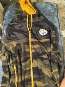 PITTSBURGH STEELERS ZIPPERED HOODED SWEATSHIRT HOODIE YOUTH XL 18-20 CAMO - Picture 1 of 7