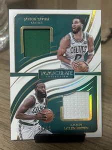 Jayson Tatum/Jaylen Brown—2023 Immaculate—Dual Patch—GAME USED—SSP—/99—MINT/NM - Picture 1 of 24