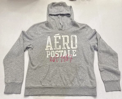 Aeropostale Sudadera con Capucha Para Mujer XL Gris Blanco Letra Sudadera con Capucha Foto 1 de 4