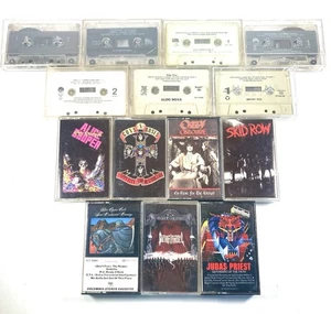 Lot 14 Vtg Heavy Metal Cassette Tapes Death Angel Skid Row Judas Priest Ozzy GnR - Picture 1 of 15