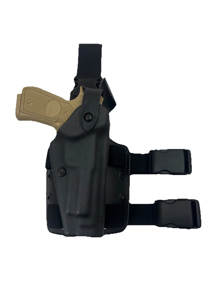 Black Safariland Beretta 92 Level 3 Retention Drop Leg Thigh Pistol Holster L1