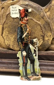 Victorian Die Cut Royal Horse Artillery Soldier Raphael Tuck L7 - Bild 1 von 5