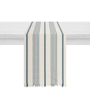 Runner cotone 50x140 cm tinto filo righe blu - Foto 1 di 3