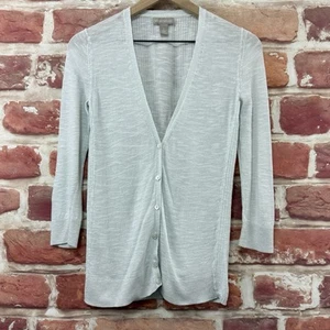 Banana Republic Cardigan Sweater Womens S Natural White Linen Blend Lightweight - Picture 1 of 8