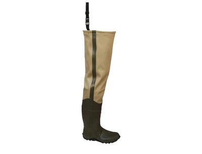 FROGG TOGGS Bull Frogg 3-ply PVC Canvas Bootfoot Hip Wader, Cleated or Felt SZ 7 - Image 1 of 2