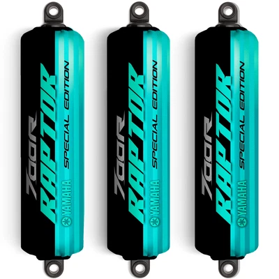 Turquoise & Black Shock Covers for Yamaha Raptor YFM700R [Special Edition] - Image 1 of 4